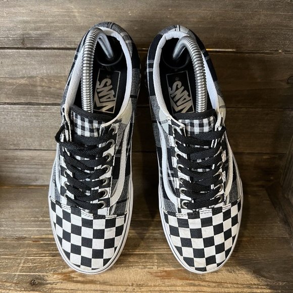 Womens Vans Old Skool Platform Check Plaid Skateboarding Shoes Sneakers Size 8 - Picture 3 of 6